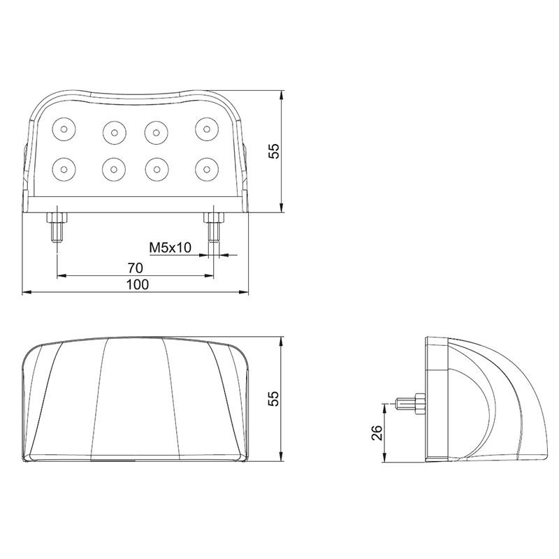 éclairage de plaque LED 12/24V Connecteur coulissant blanc (photo)