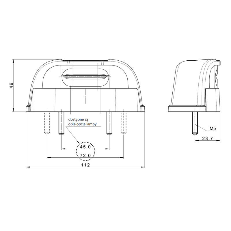 éclairage de plaque LED 12/24vV DC câble 500mm, 0,75mm² (photo)