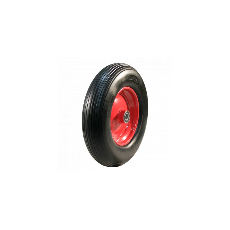 pneu en PU + roue 4.00x8 + ligne roulement à billes Ø25 NL75mm métal Rouge 4.00x8 ligne 2.50Ax8