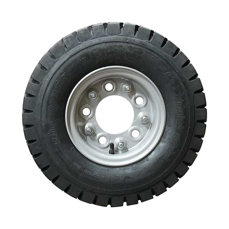 pneu + roue 5.00-8 3.00D-8 ET0 94/140/5 métal V-2502 gris argent