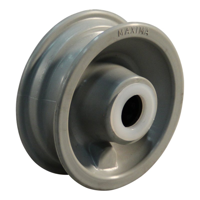 roue 1.25x3.8 (200x50 + 7 x 1 3/4) ET0 roulement à rouleaux Ø20 NL60mm plastique gris argent