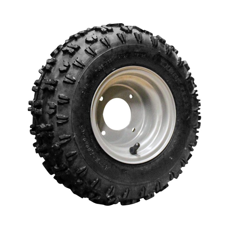 pneu + roue 13x5.00-6 4.50Ax6H2 ET0 60/90/4 métal V-8505 gris argent