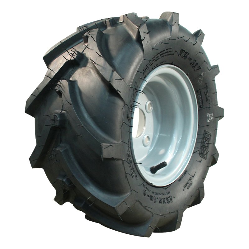 pneu + roue 18x8.5-8 5.50x8H2 ET-2 60/100/4 métal TR-317 gris argent