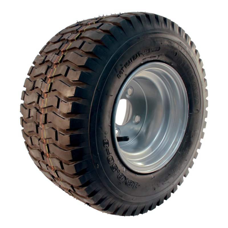 pneu + roue 18x8.50-8 7.00Bx8H2 ET-2 60/100/4 métal V-3501 gris argent