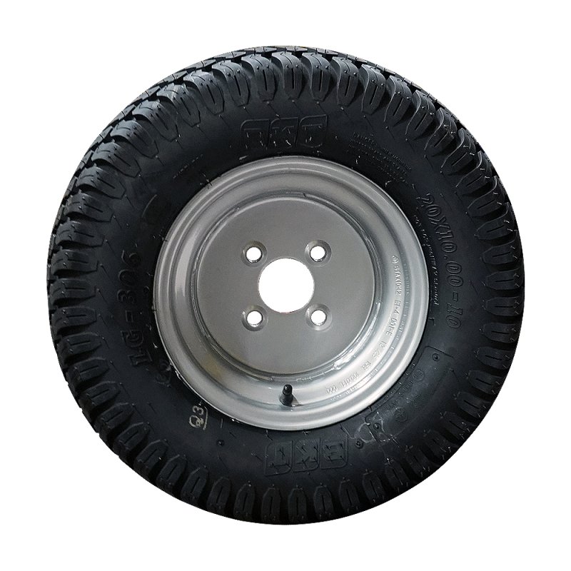 pneu + roue 20x10.00-10 6.00x10H2 ET-4 60/100/4 métal LG-306 gris argent