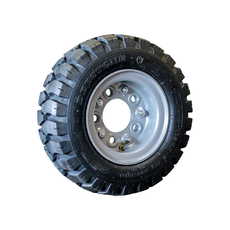 pneu + roue 18x7-8 4.33R-8 ET0 94/140/5 métal PL-801 gris argent