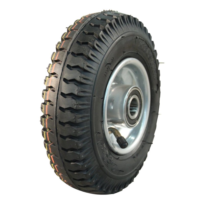 pneu + roue 2.50-4 2.10x4H2 ET0 NL75mm métal V-6606 gris