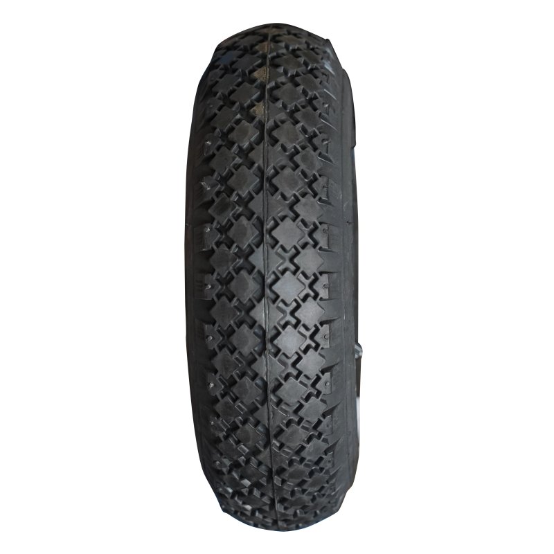 pneu + roue 3.00-4 2.10x4 roulement à rouleaux Ø20 NL75mm plastique V-6605 noir