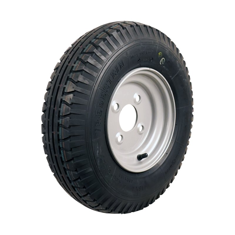 pneu + roue 4.00-8 2.50Ax8H2 ET-2 85/115/4 métal V-40 gris argent