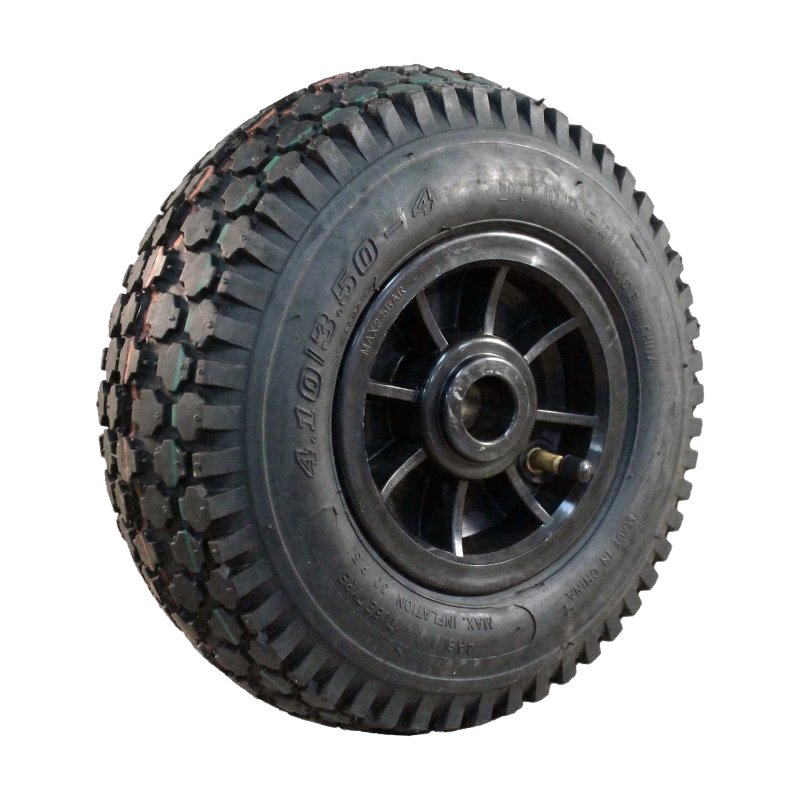 pneu + roue 4.10/3.50-4 2.10x4 roulement à rouleaux Ø20 NL75mm plastique V-6602 noir