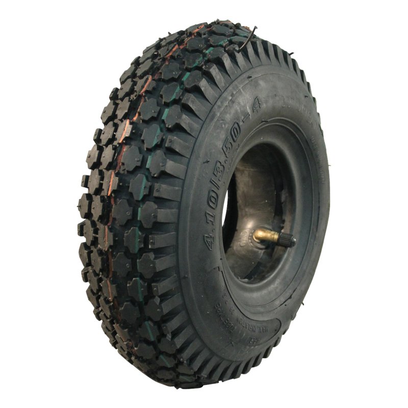 pneu + roue 4.10/3.50-4 2.10x4 roulement à rouleaux Ø20 NL75mm plastique V-6602 noir