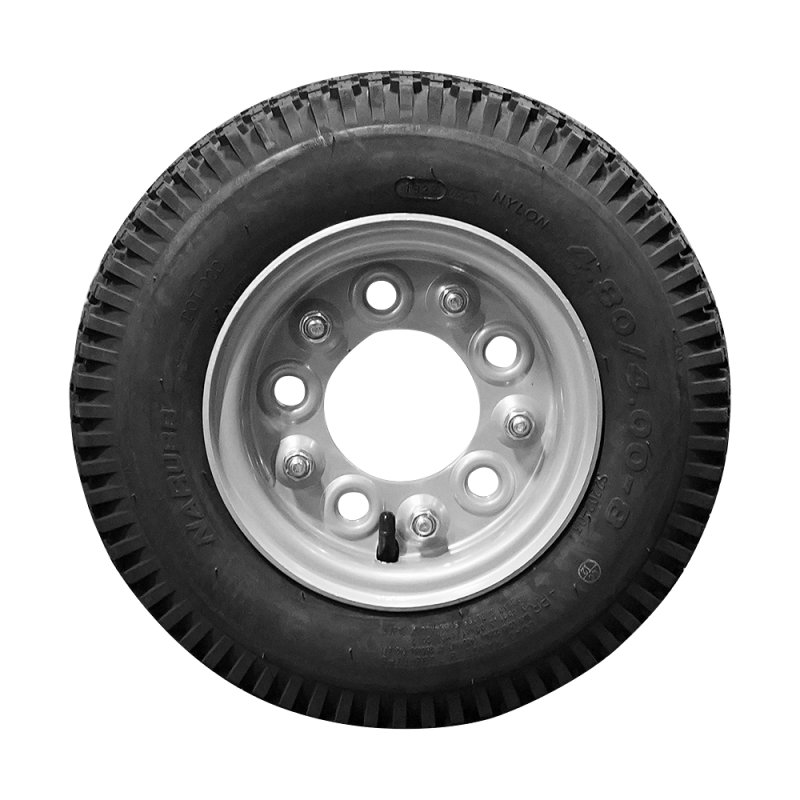 pneu + roue 4.80/4.00-8 3.00D-8 ET0 94/140/5 métal S-2202 gris argent