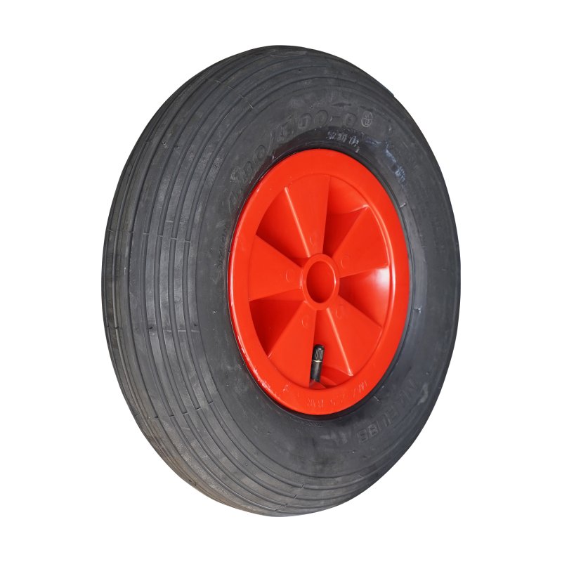 pneu + roue 4.80/4.00-8 2.50Ax8 ET0 NL75mm plastique S-2301 Rouge roulement à rouleaux