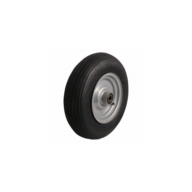 pneu + roue 4.80/4.00-8 2.50Ax8 ET0 roulement à billes axe Ø17 métal V-5501A gris argent