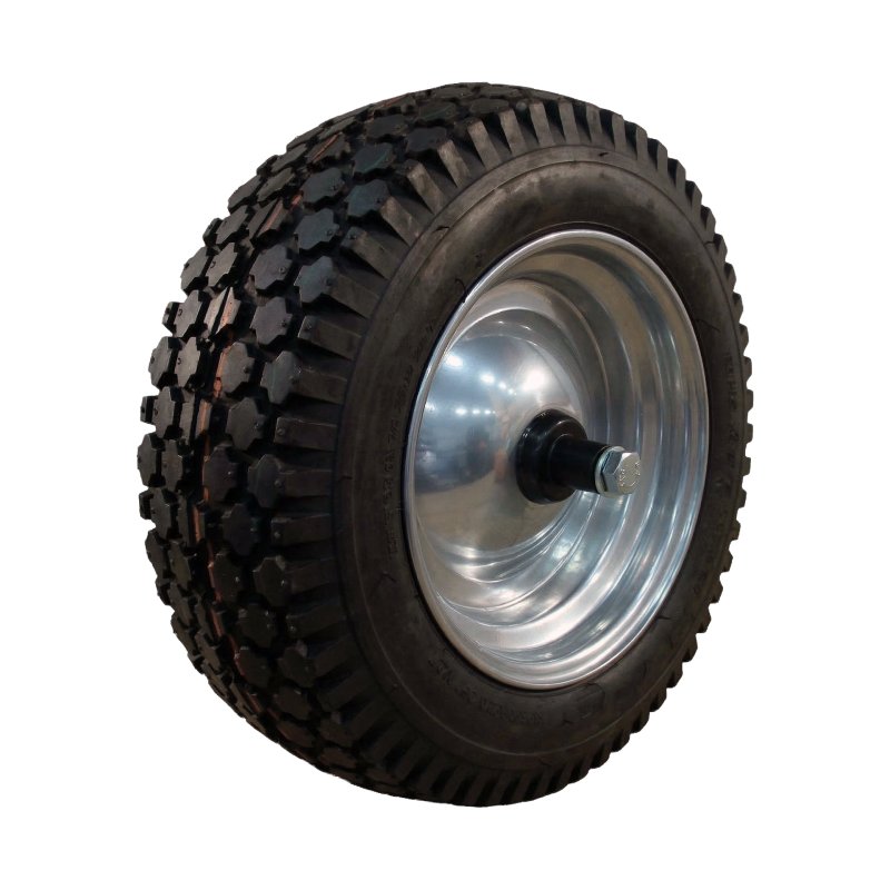 pneu + roue 4.80/4.00-8 2.50Ax8 ET0 roulement à billes axe Ø17 métal V-6602 gris argent