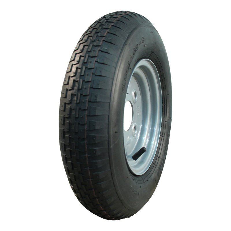 pneu + roue 4.80/4.00-8 3.00Dx8 ET0 60/100/4 métal V-6635 gris argent