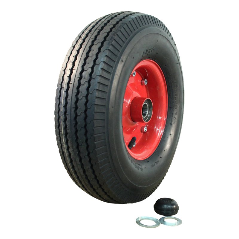pneu + roue 5.00-8 3.00D-8 ET0 NL100mm métal HF-214 Rouge