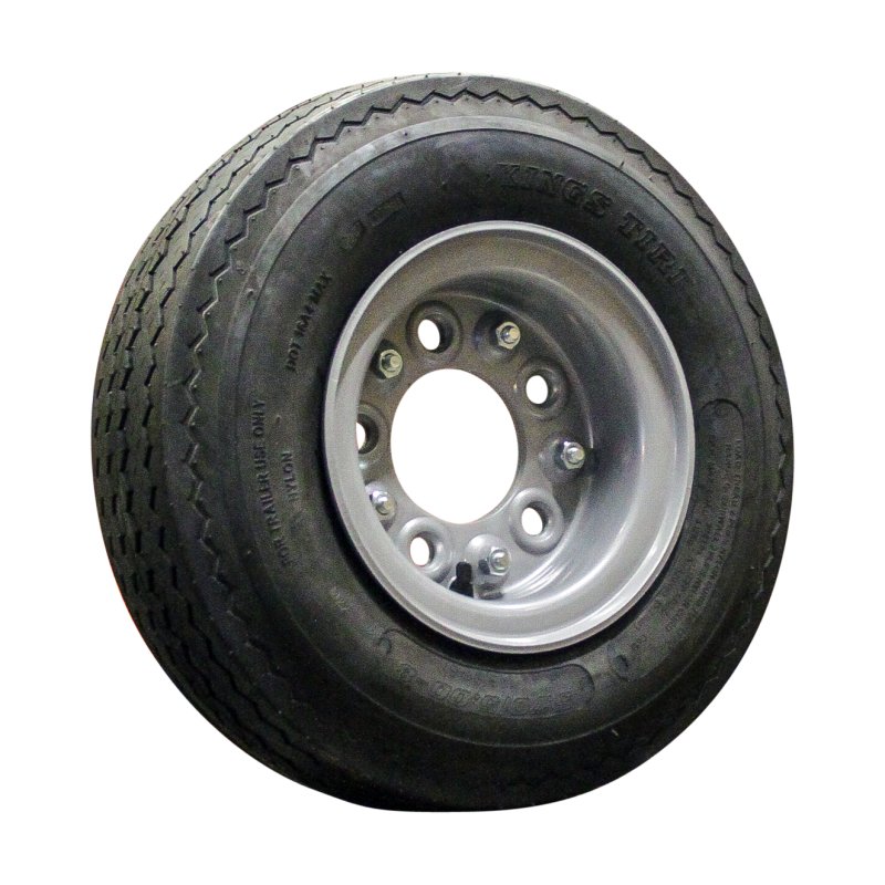 pneu + roue 5.70/5.00-8 (146/91-8) 4.33R-8 ET0 94/140/5 métal KT-701 gris argent
