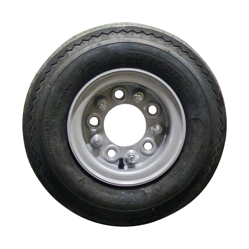 pneu + roue 5.70/5.00-8 (146/91-8) 4.33R-8 ET0 94/140/5 métal KT-701 gris argent