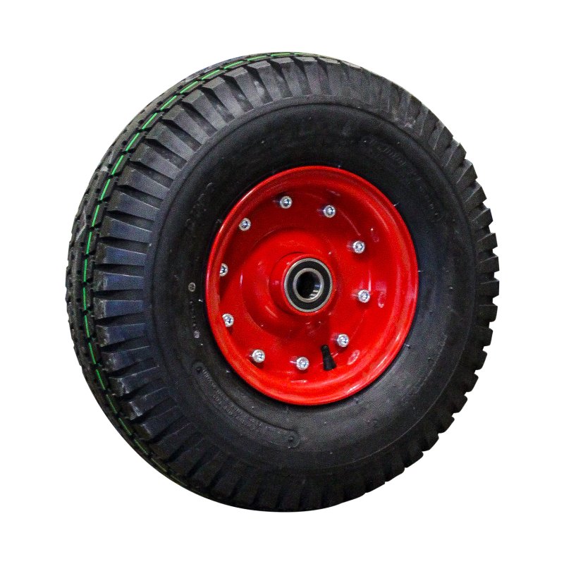 pneu + roue 6.00-9 4.00E-9 ET0 NL100mm métal HF-223 Rouge