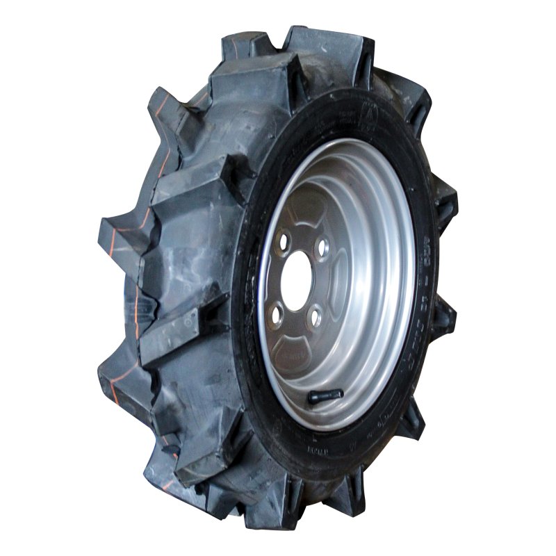 pneu + roue 4.00-10 3.50Bx10H2 ET-2.1 60/100/4 métal V-8816 gris argent