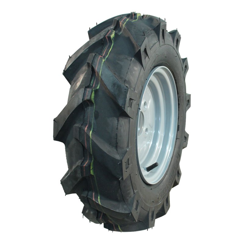 pneu + roue 5.00-10 3.50Bx10H2 ET-2.1 60/100/4 métal V-8501 gris argent