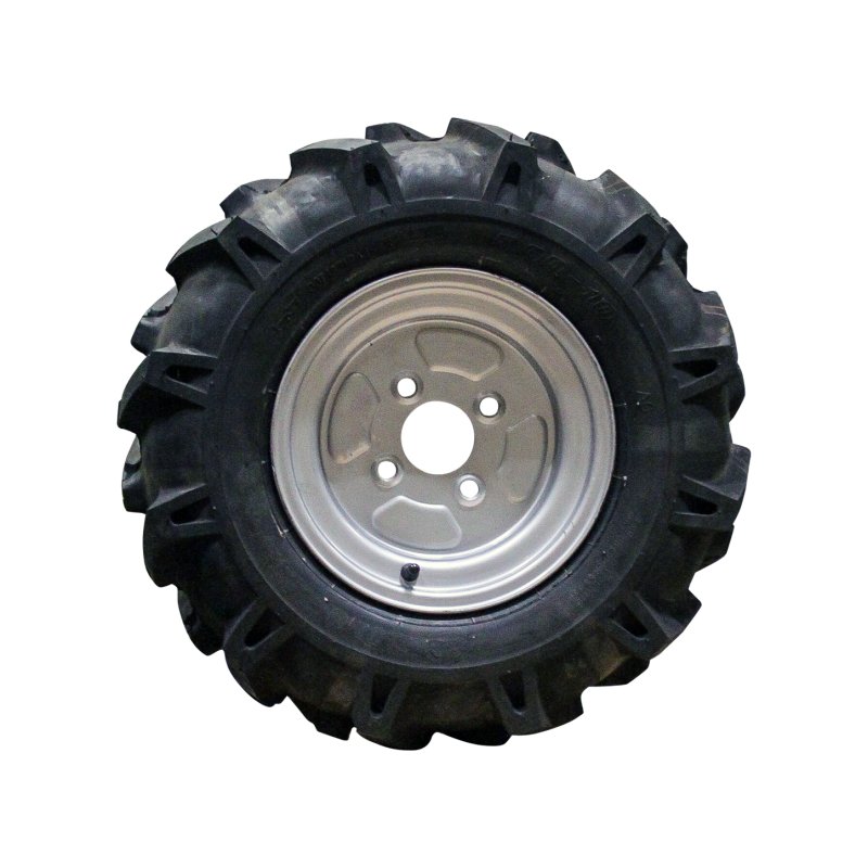 pneu + roue 5.00-10 3.50Bx10H2 ET-2.1 60/100/4 métal V-8803 gris argent
