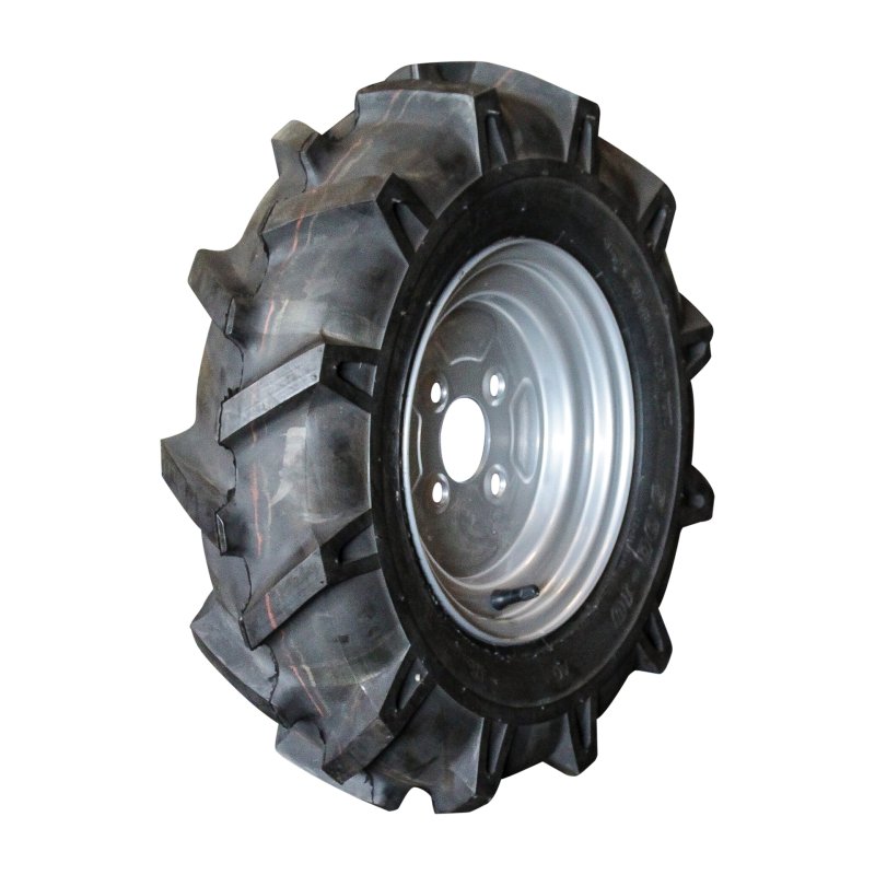 pneu + roue 5.00-10 3.50Bx10H2 ET-2.1 60/100/4 métal V-8803 gris argent