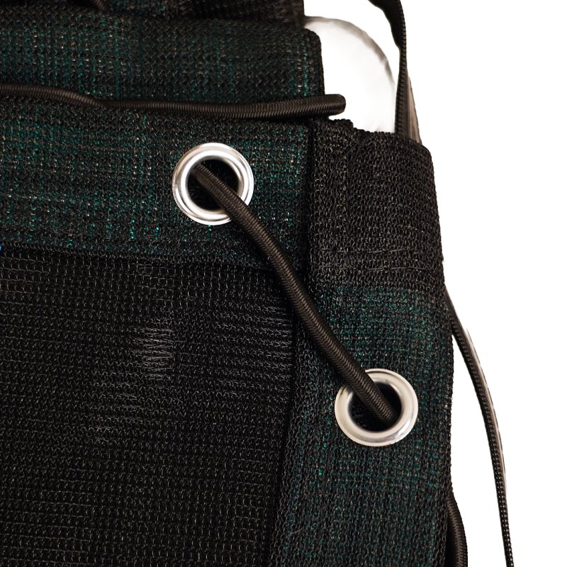 filet de sécurité micro mailles 5300x2300mm PE, 220gr/m2 noir foncé RAL 9005