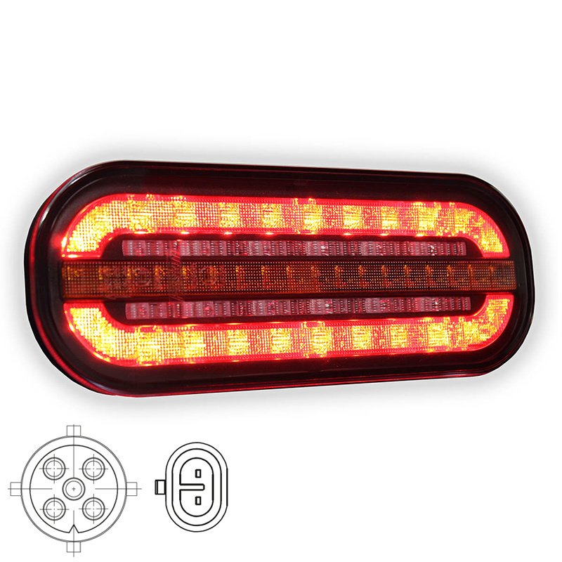 feu arrière LED 5 PIN's bajonet SuperSeal connector Baïonnette à 5 pôles avec connecteur SuperSeal universel à gauche et à droit