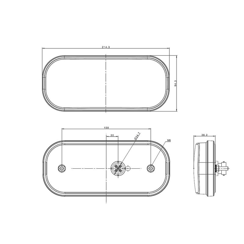 feu arrière LED baïonnette à 5 pôles baïonnette à 5 pôles utilisable à gauche et à droite universel 12/24V