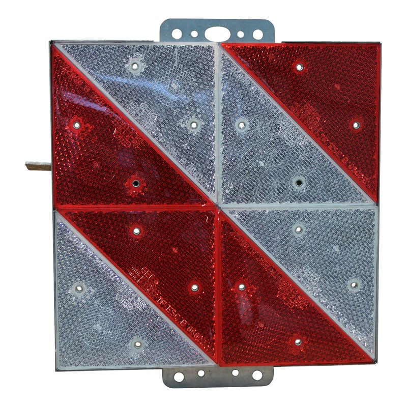 panneau de signalisation de trafic lent 285x285mm rouge + blanc à rayures diagonales droit