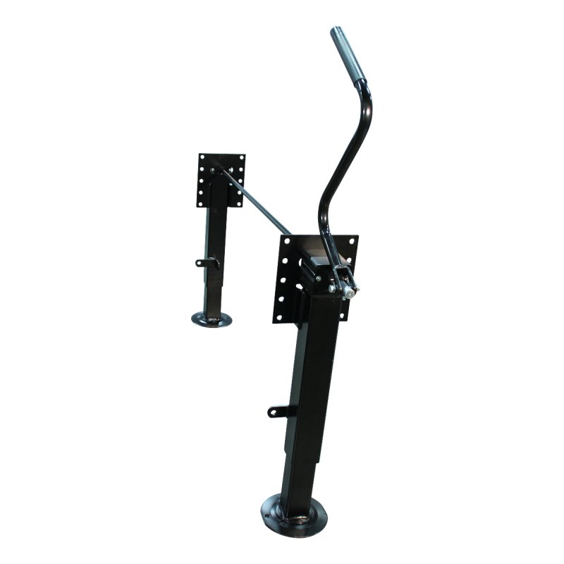 jeu de pied béquille pour semi-remorque DG2800 ⧄90mm sablage + KTL + revêtement en poudre noir RAL9005