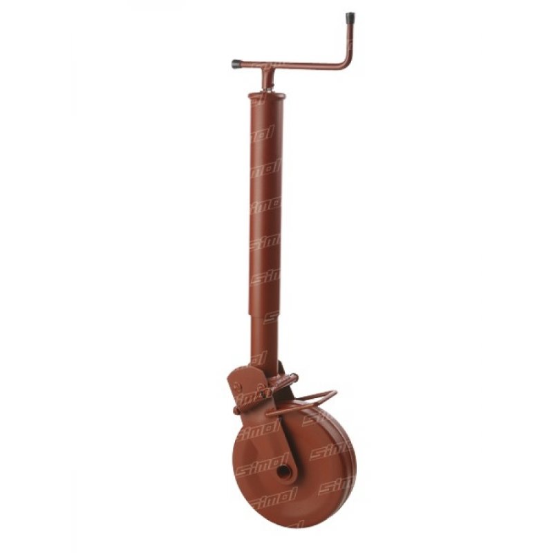 roues jockey, escamotable semi-automatique et blockage par ressort Ø60mm roue acier 800kg peint au minium