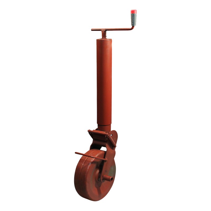 roues jockey, escamotable semi-automatique et blockage par ressort Ø82mm roue acier peint au minium