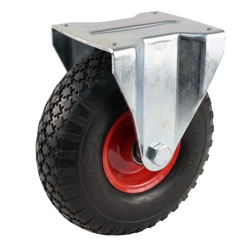 roue fixe + roulement à billes Ø20 NL75mm métal Rouge 3.00x4 bloc 2.10X4 91
