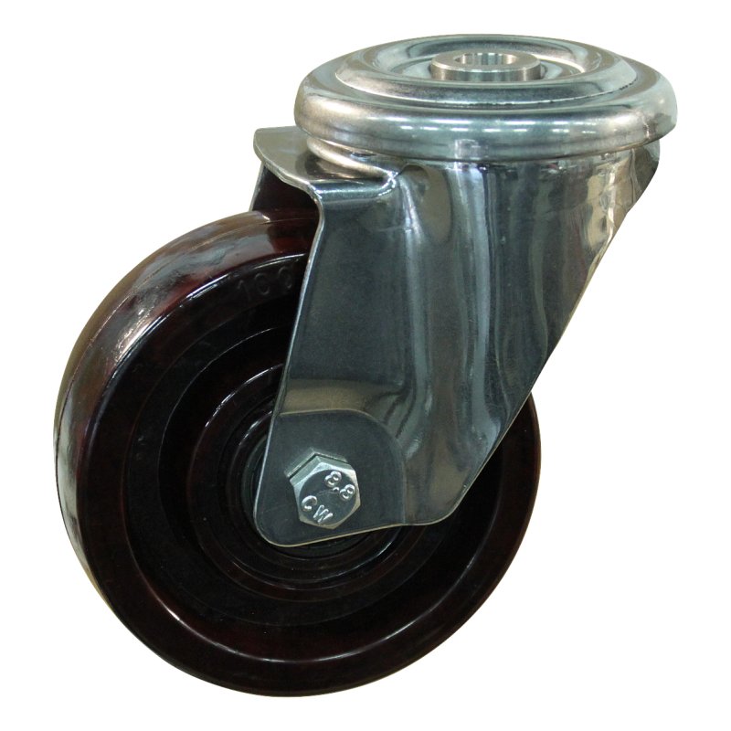 roulette pivotante 100mm trou pour boulon roulement à billes