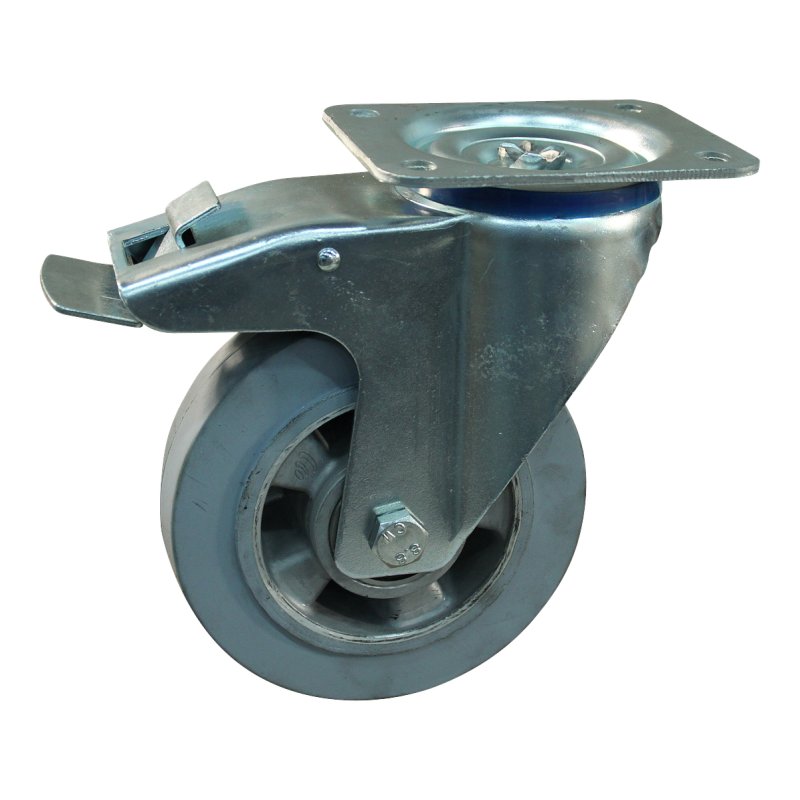 roulette pivotante avec frein 160mm serie 12 ᠆ 15 montage de la plaque roulement à billes