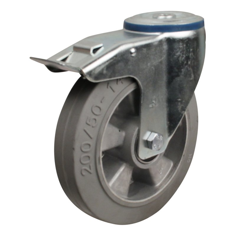 roulette pivotante avec frein 200mm serie 12 ᠆ 15 trou pour boulon roulement à billes