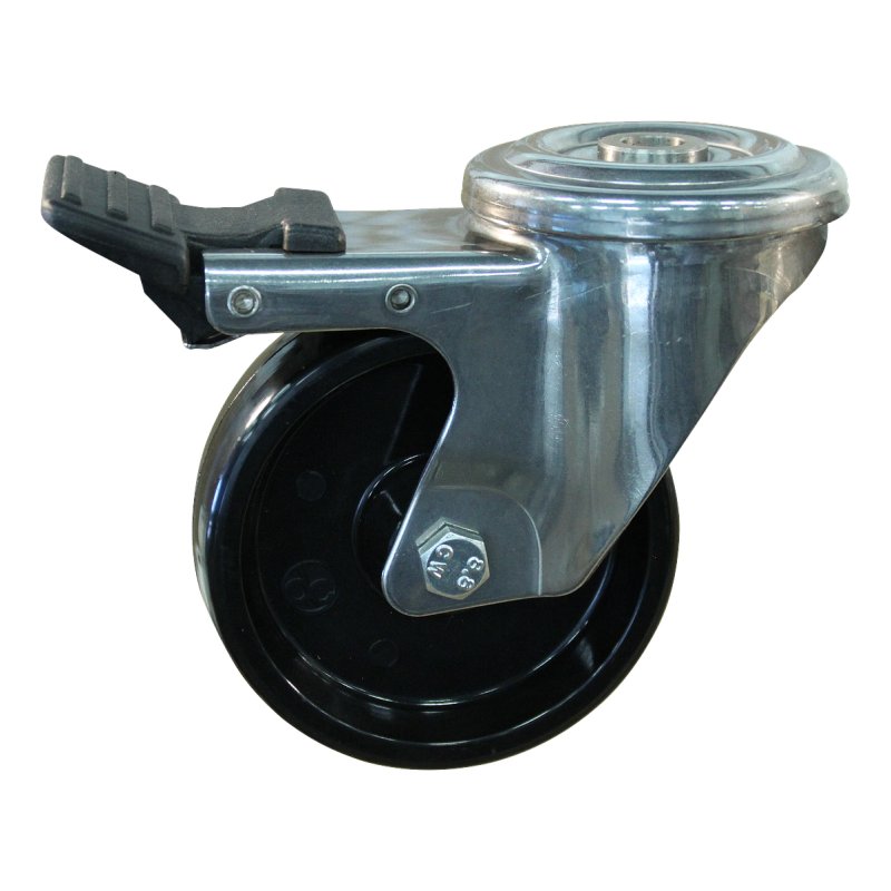 roulette pivotante avec frein 100mm serie 35 ᠆ 29 trou pour boulon palier lisse