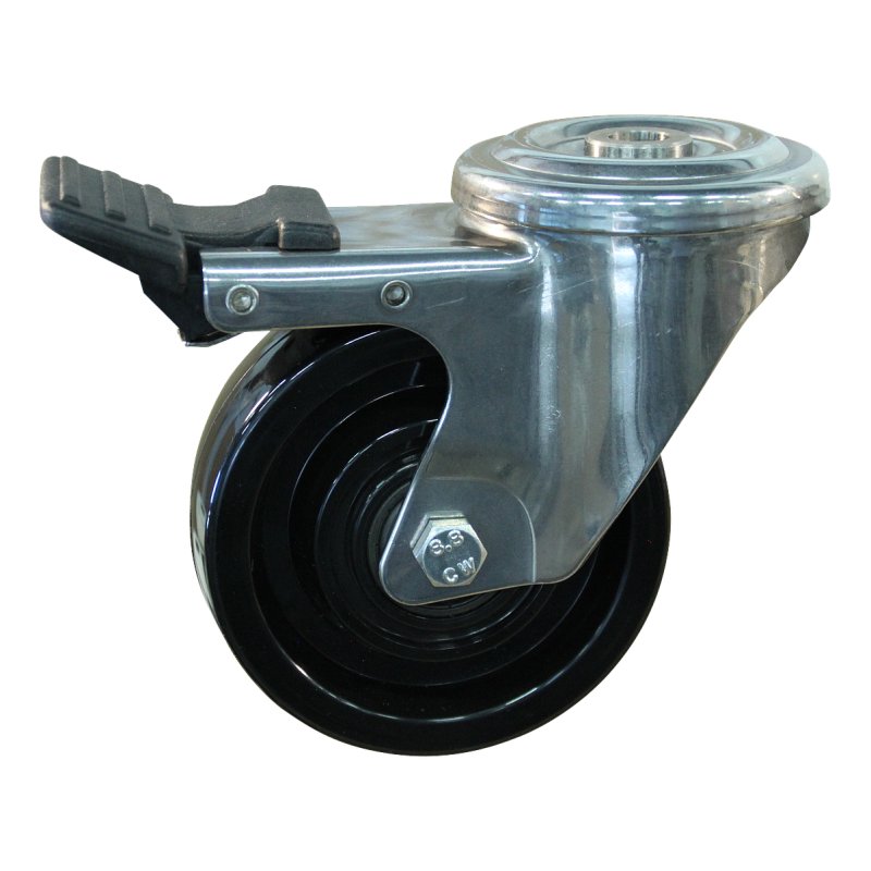 roulette pivotante avec frein 100mm serie 35 ᠆ 29 trou pour boulon roulement à billes