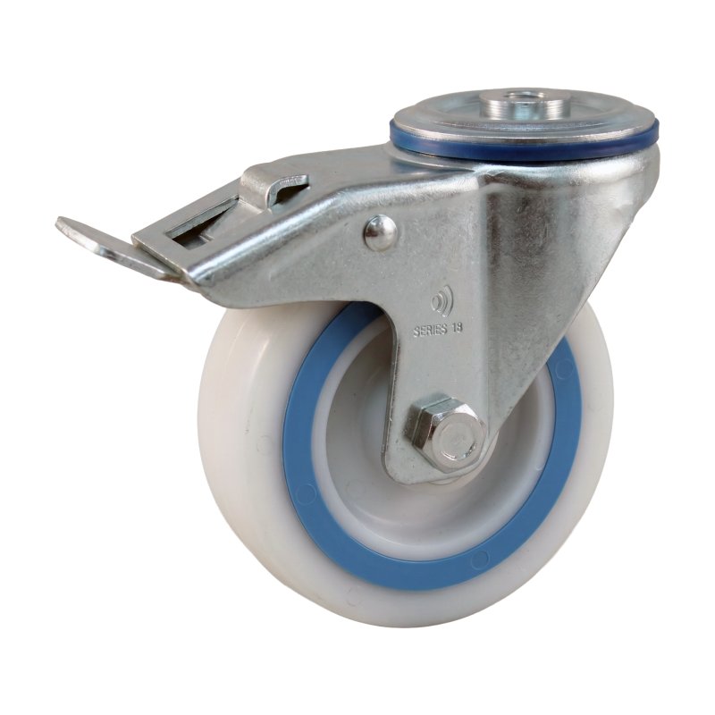 roulette pivotante avec frein 125mm série 09 ᠆ 15 trou pour boulon roulement à billes