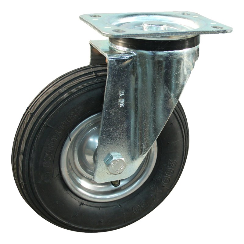 roulette pivotante 200x50 1.25x3.8 (200x50) ET0 NL60mm métal V-5501 gris argent 200mm 11 montage de la plaque roulement à roule