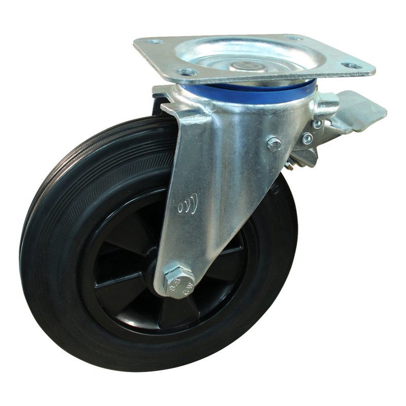 roulette pivotante avec frein 160mm série 01 ᠆ 12 plaatbevestiging met uitsparing richtingvastzetter palier lisse