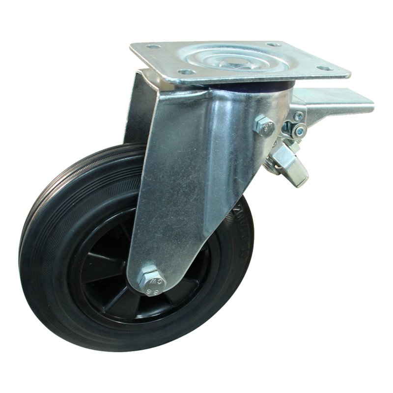 roulette pivotante avec frein 250mm série 01 ᠆ 12 montage de la plaque palier lisse