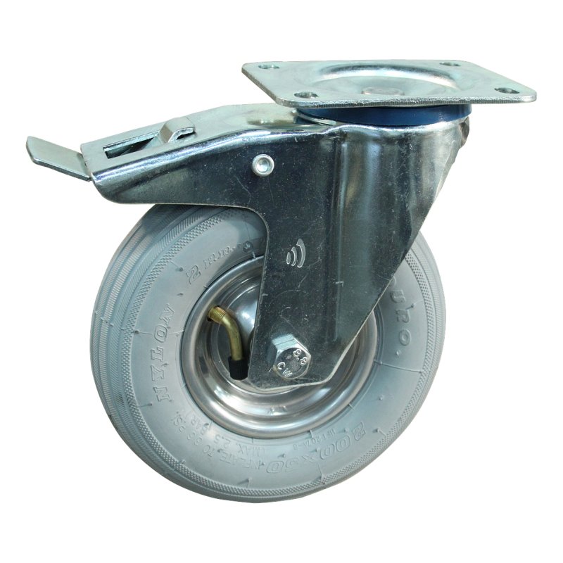 roulette pivotante 200x50 1.25x3.8 (200x50) ET0 NL60mm métal HF-207A gris argent 200mm 12 montage de la plaque roulement à roul