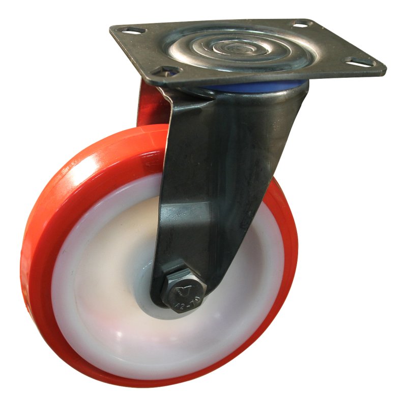 roulette pivotante 125mm série 27 ᠆ 30 montage de la plaque roulement à aiguilles éxécution inox