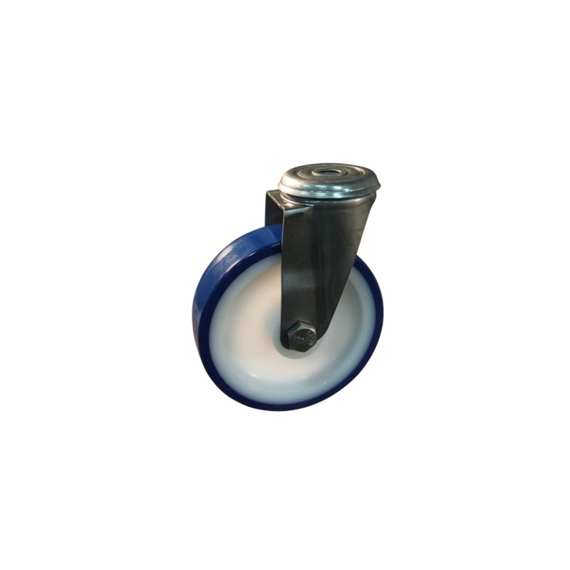 roulette pivotante 150mm série 27 ᠆ 30 trou pour boulon Roulement à billes en inox