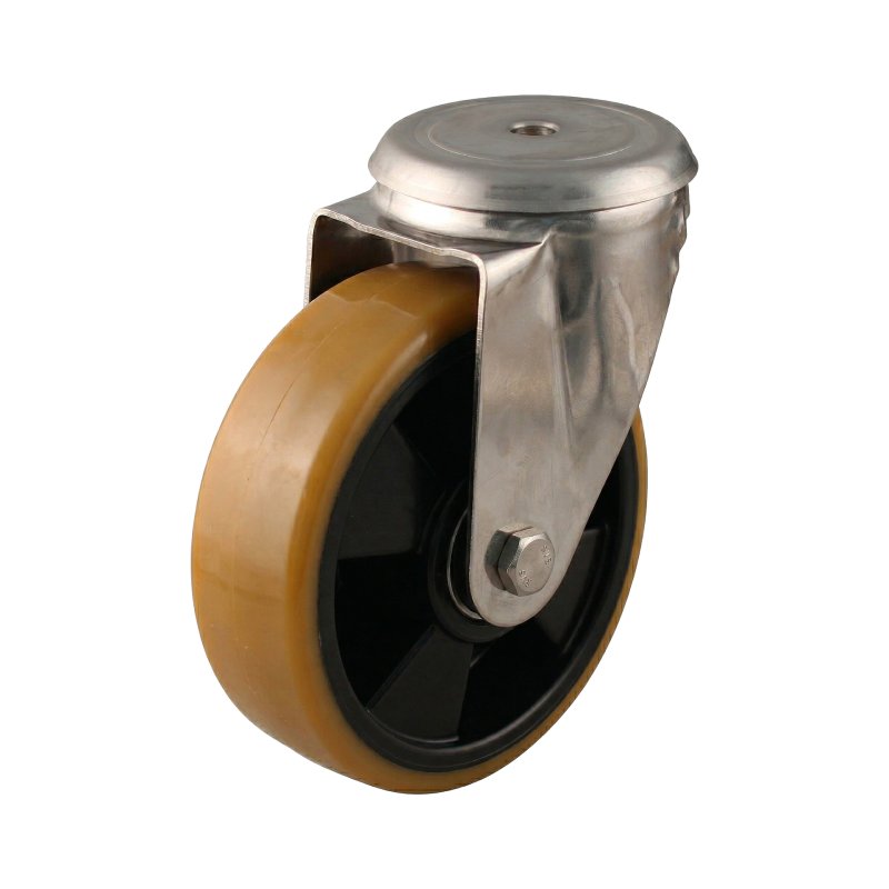 roulette pivotante 160mm série 27 ᠆ 30 trou pour boulon Roulement à billes en inox