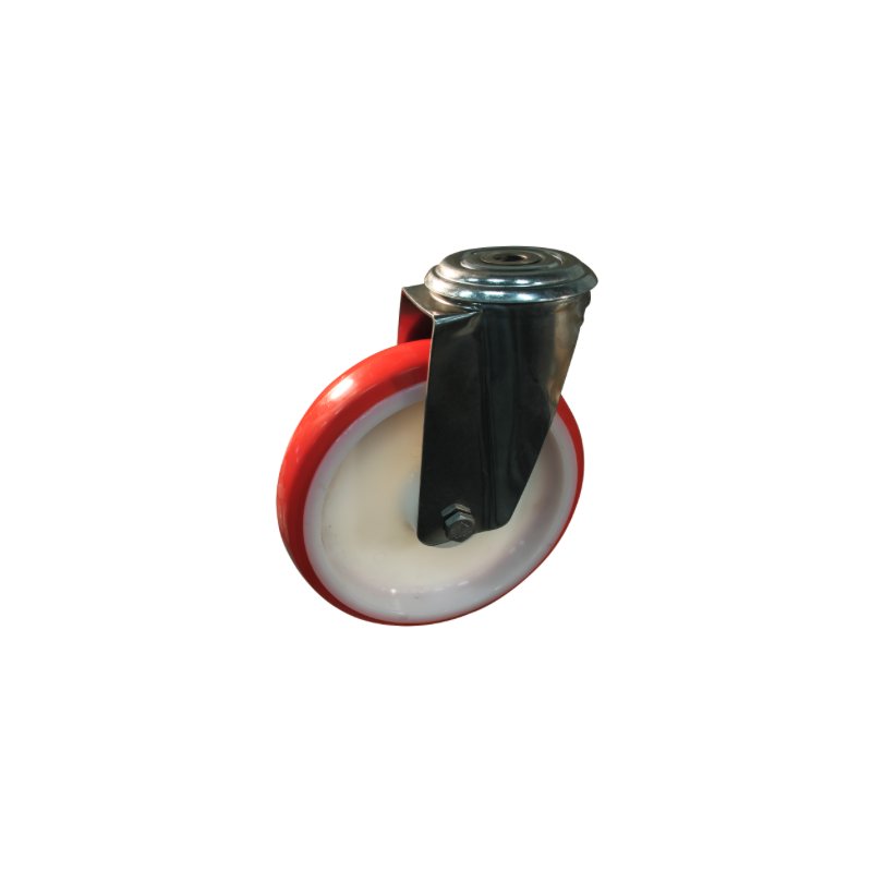 roulette pivotante 200mm série 27 ᠆ 30 trou pour boulon Roulement à billes en inox